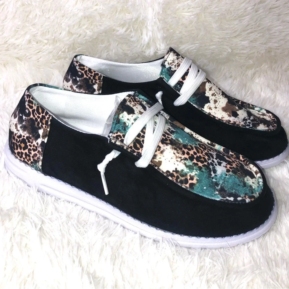 🐆🩵Women's Multicolor Animal Casual Shoes 42 US women’s 10 NWOT 🩵🐆 - Picture 15 of 16